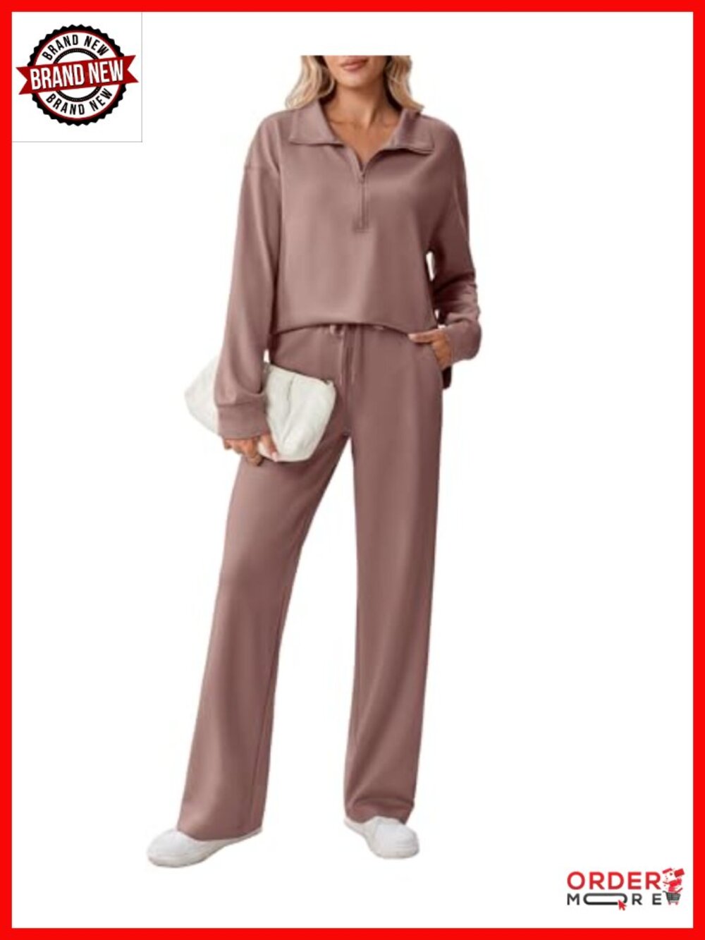 2 Piece Sweatsuit Set Half Zip Pullover Drawstring Pants Tracksuit